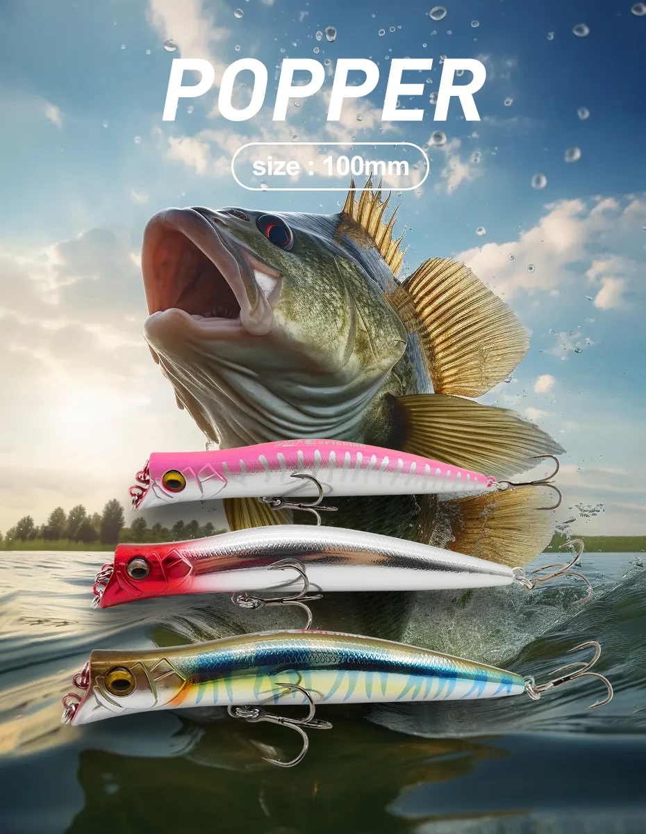 Popper KESFISHING Dater King 100mm vista frontal