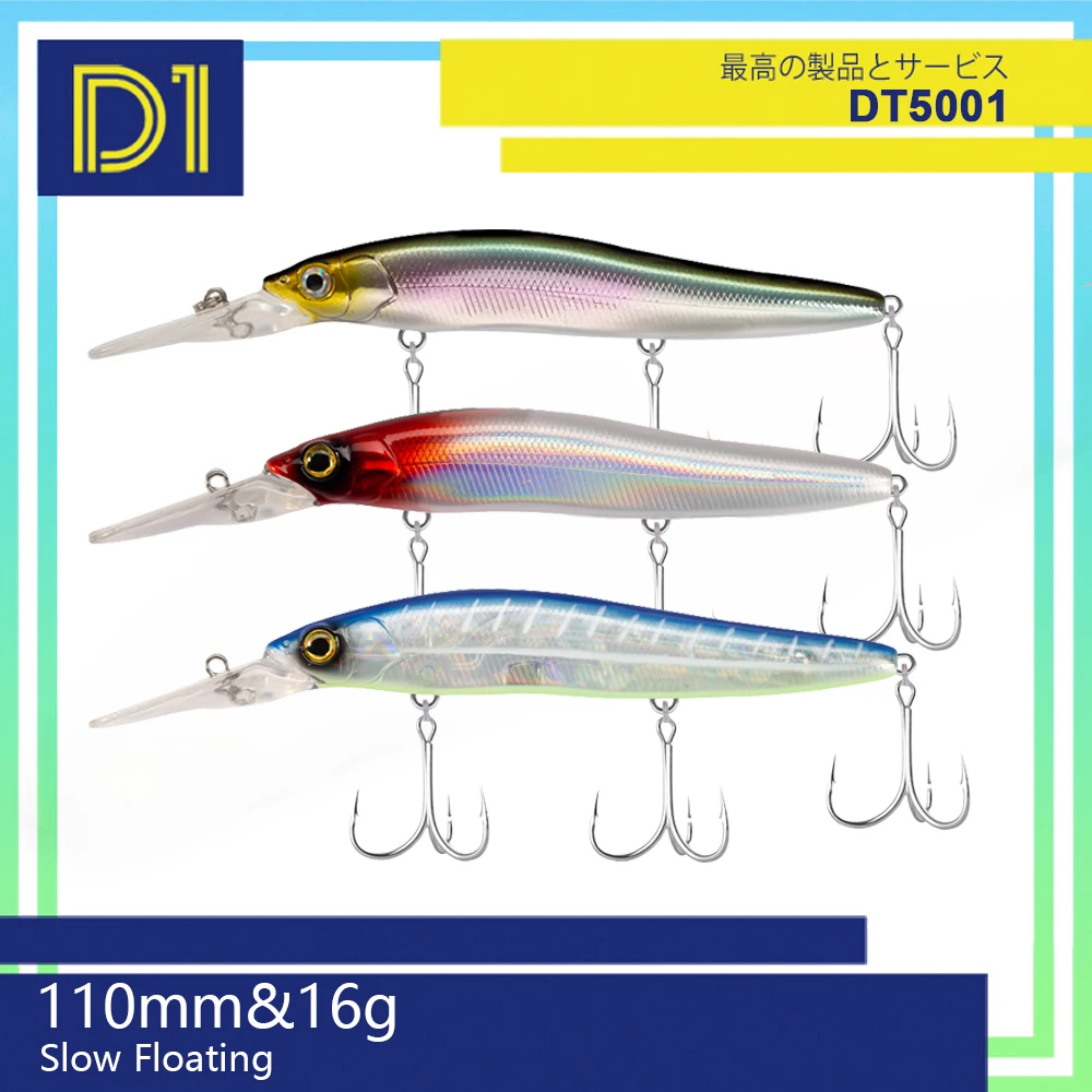 D1 Minnow Wobbler de flotación lenta para lubina y lucio - imagen 5