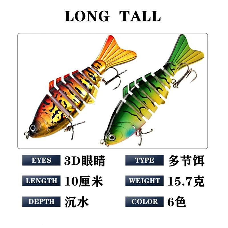 Señuelo Swimbait Pike hundible cebo duro multiarticulado para musky - imagen 3
