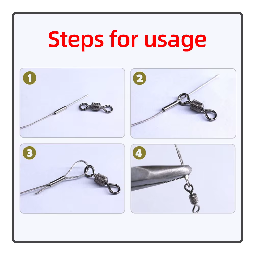 Tubo de cobre con sedal fijo y bloqueo para pesca