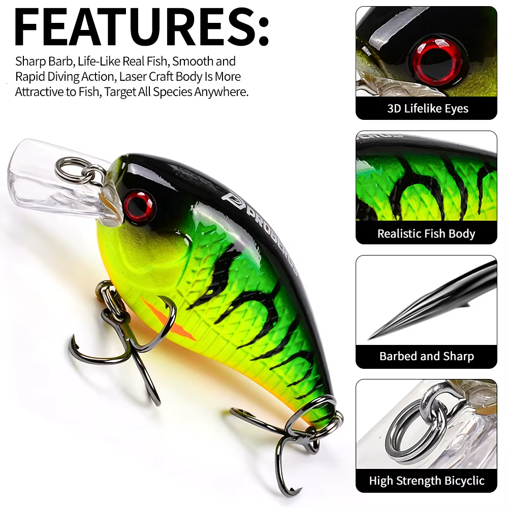 Crankbait Flotante Proberos 7cm – Señuelo para Lucio y Presa Pequeña - imagen 5
