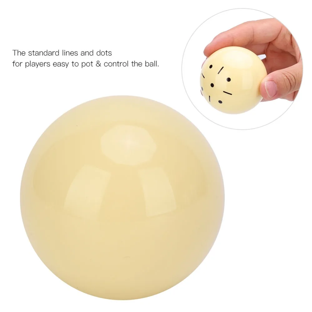 Pelota de práctica de billar vista superior con puntos de referencia