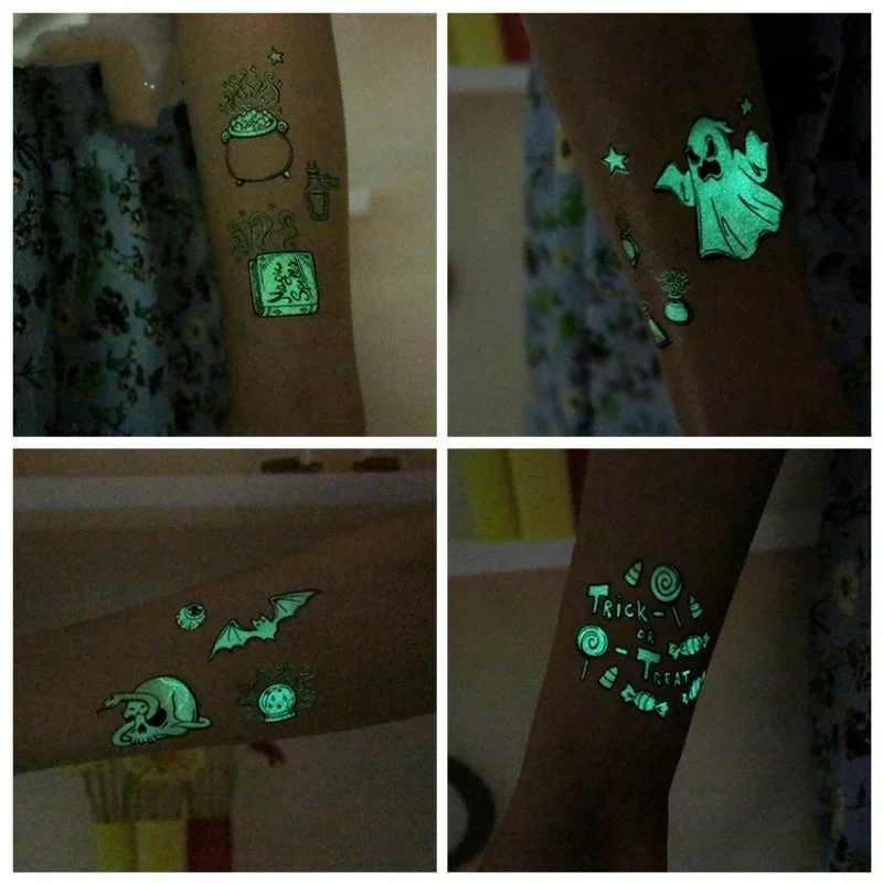 Pegatinas tatuaje luminosas Halloween impermeables – terror divertido - imagen 5