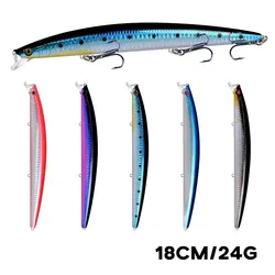 Señuelos Minnow con Acabado Láser y Ojos 3D – Pesca de Mar