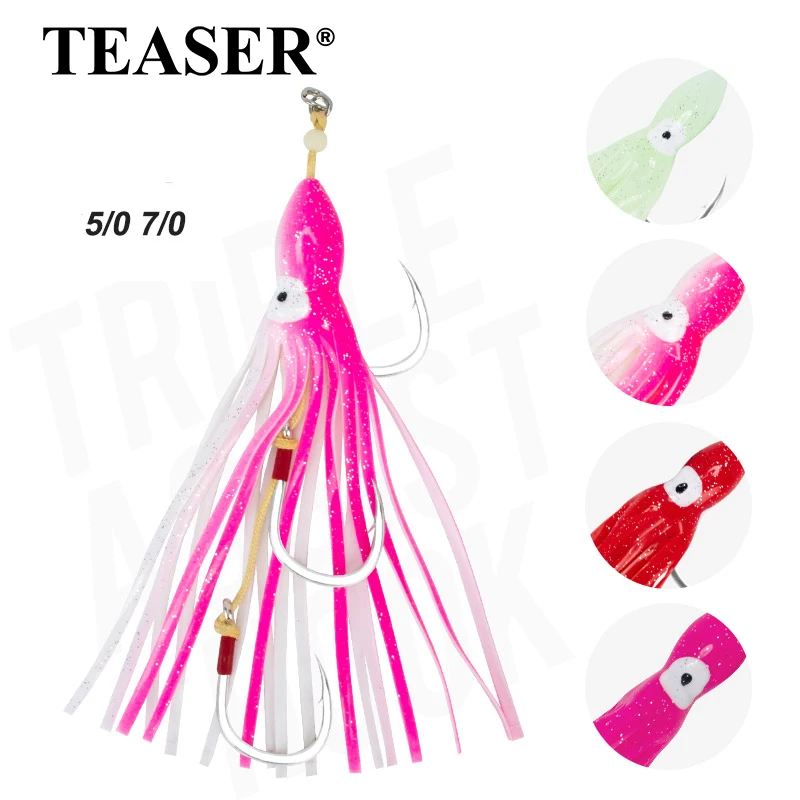 Jig pulpo TEASER HK034 con anzuelo de jigging y púas vástago largo - imagen 3
