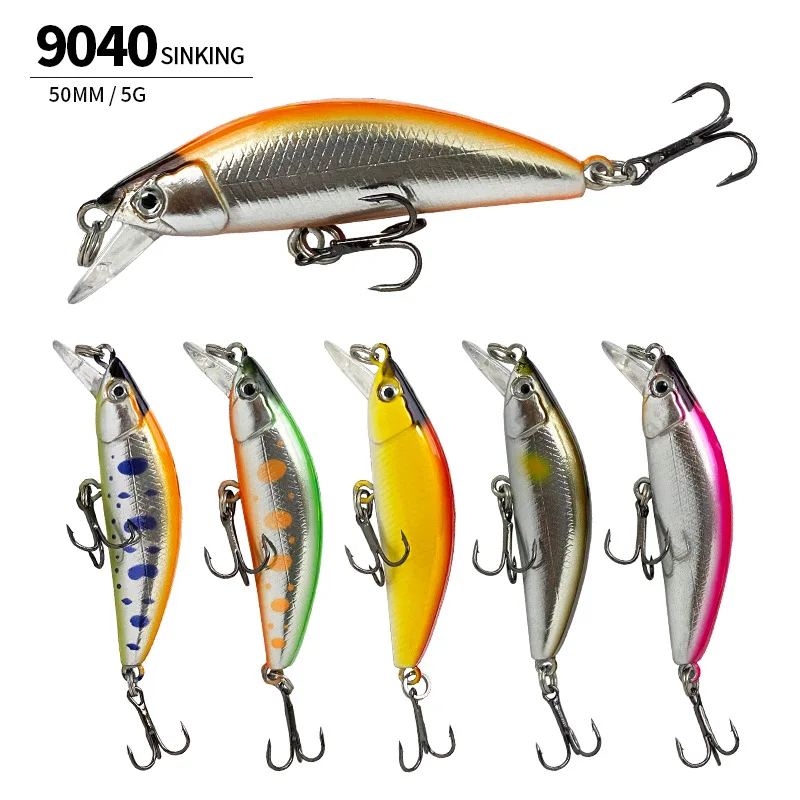 Señuelos minnow swimbait hundibles para trucha y lubina de plástico