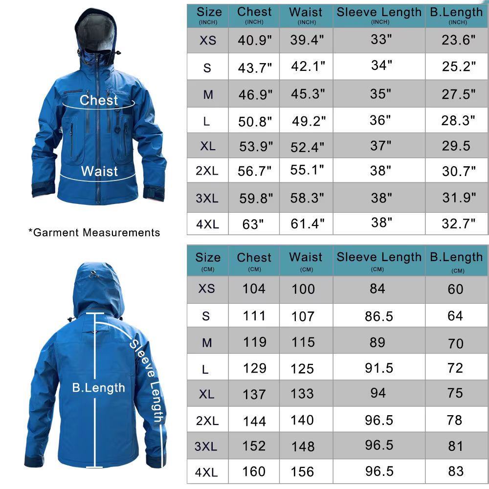 Chaqueta impermeable transpirable 3L para pesca con mosca resistente - imagen 2