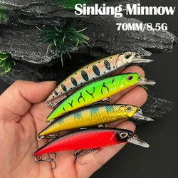 Wobbler Minnow hundimiento lento para trucha, lubina y lucio