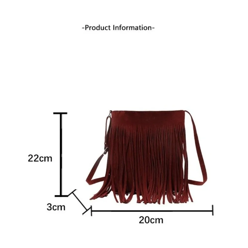 Bolso bandolera de gamuza con flecos