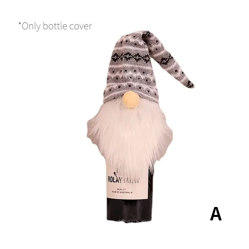 Cubierta de botella de vino navideña estilo Papá Noel