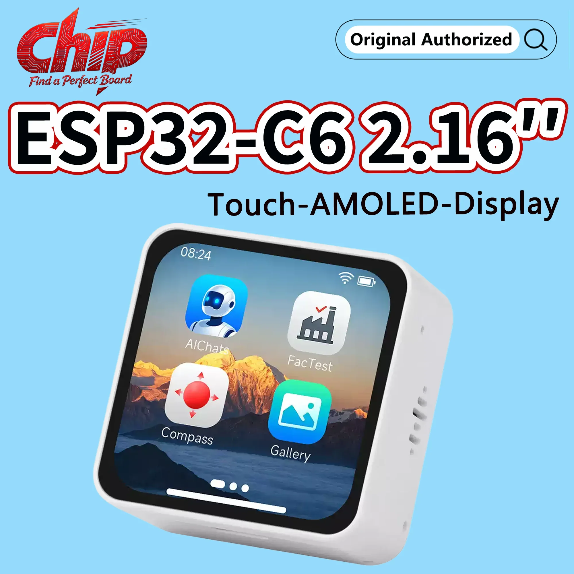 Placa de desarrollo Waveshare ESP32-C6 con pantalla táctil AMOLED 2.16" – 480×480 - imagen 5