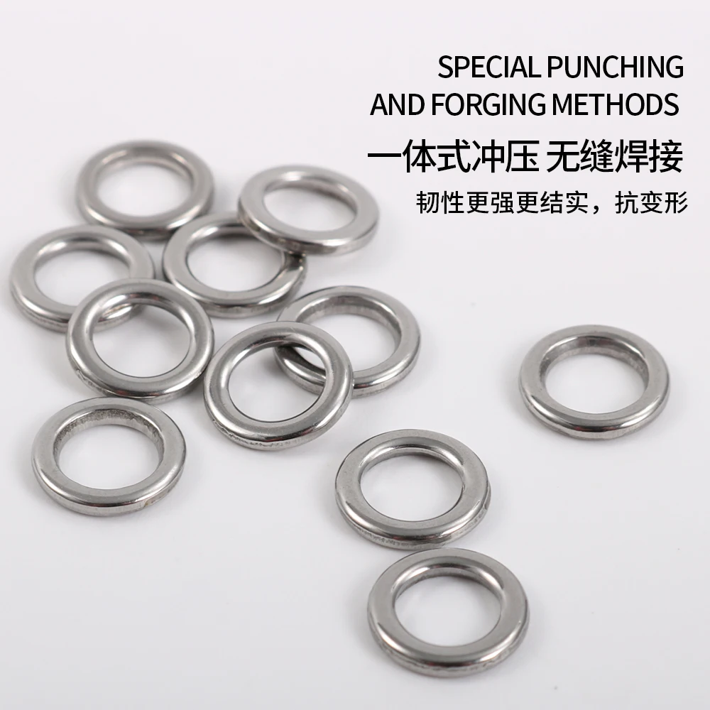 JiggingPro anillos sólidos jigging acero inoxidable conectores señuelo - imagen 2