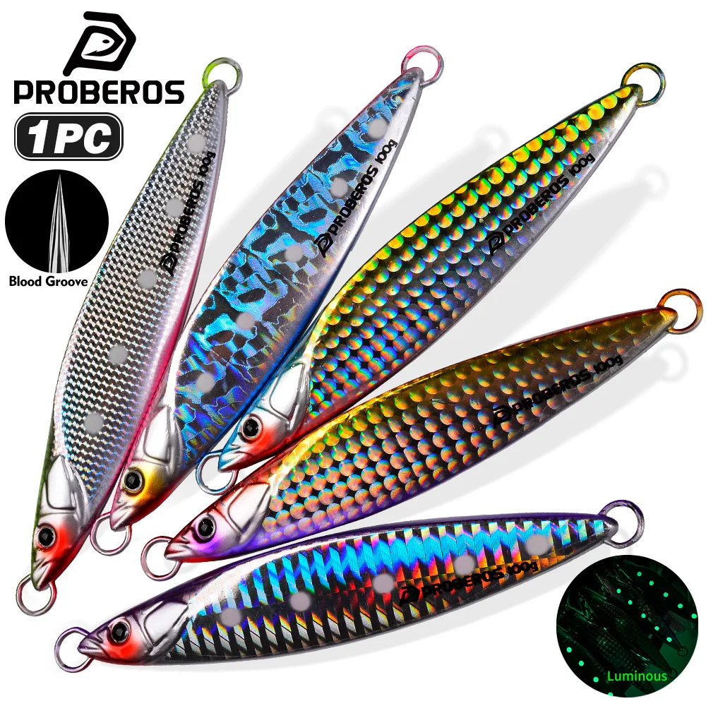 Proberos Señuelo jigging luminoso 3D para lubina en agua salada - imagen 5