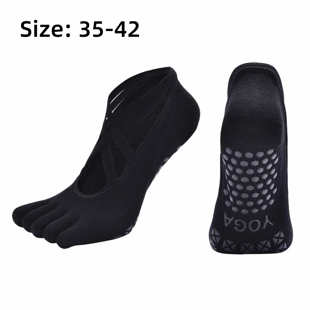 Calcetines de pilates antideslizantes multicolores con agarre de silicona