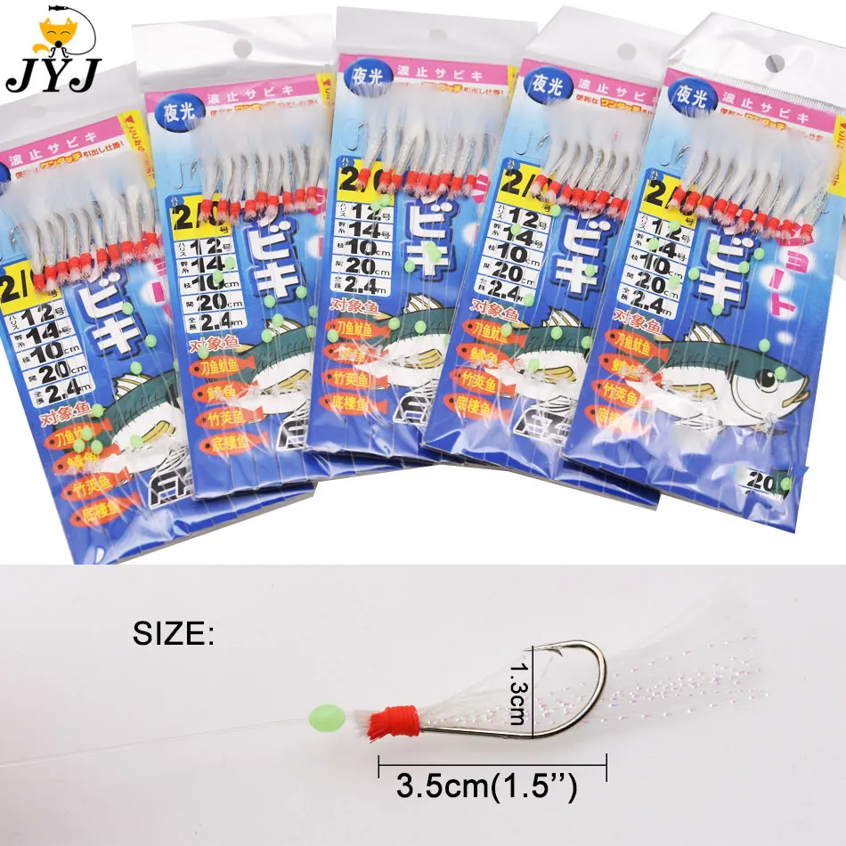 JYJ plataforma Sabiki 10 ganchos para pesca vertical
