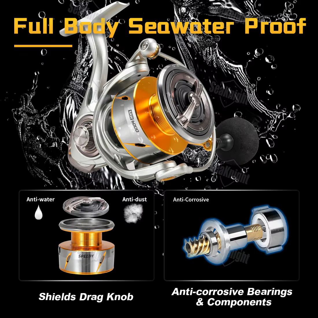 Carrete SeaKnight RAPID2X 6.2:1 – Giratorio anticorrosión para agua salada - imagen 2