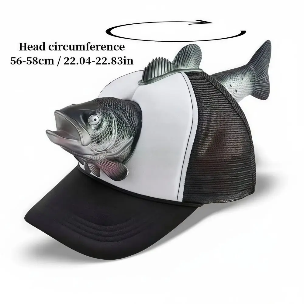 Gorra Trucker de pesca 3D con malla ajustable transpirable - imagen 4
