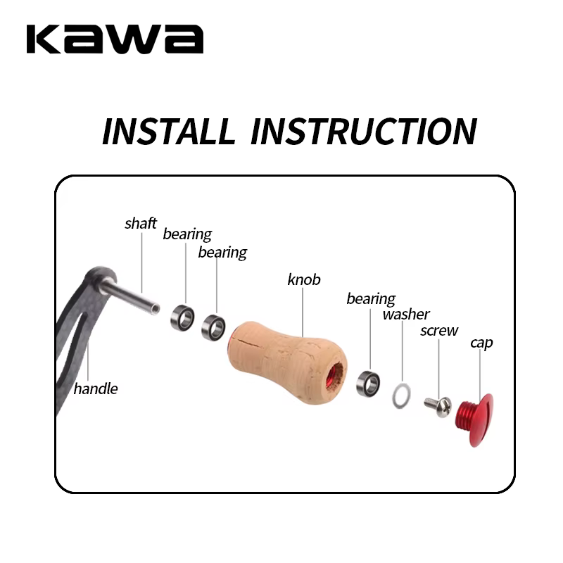 Kawa Mango de Carrete Baitcasting Carbono con Perilla Madera - imagen 4