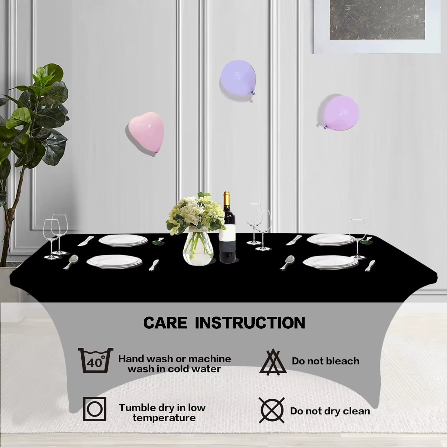 Mantel elástico Licra rectangular plegable – Protector de mesa para bodas