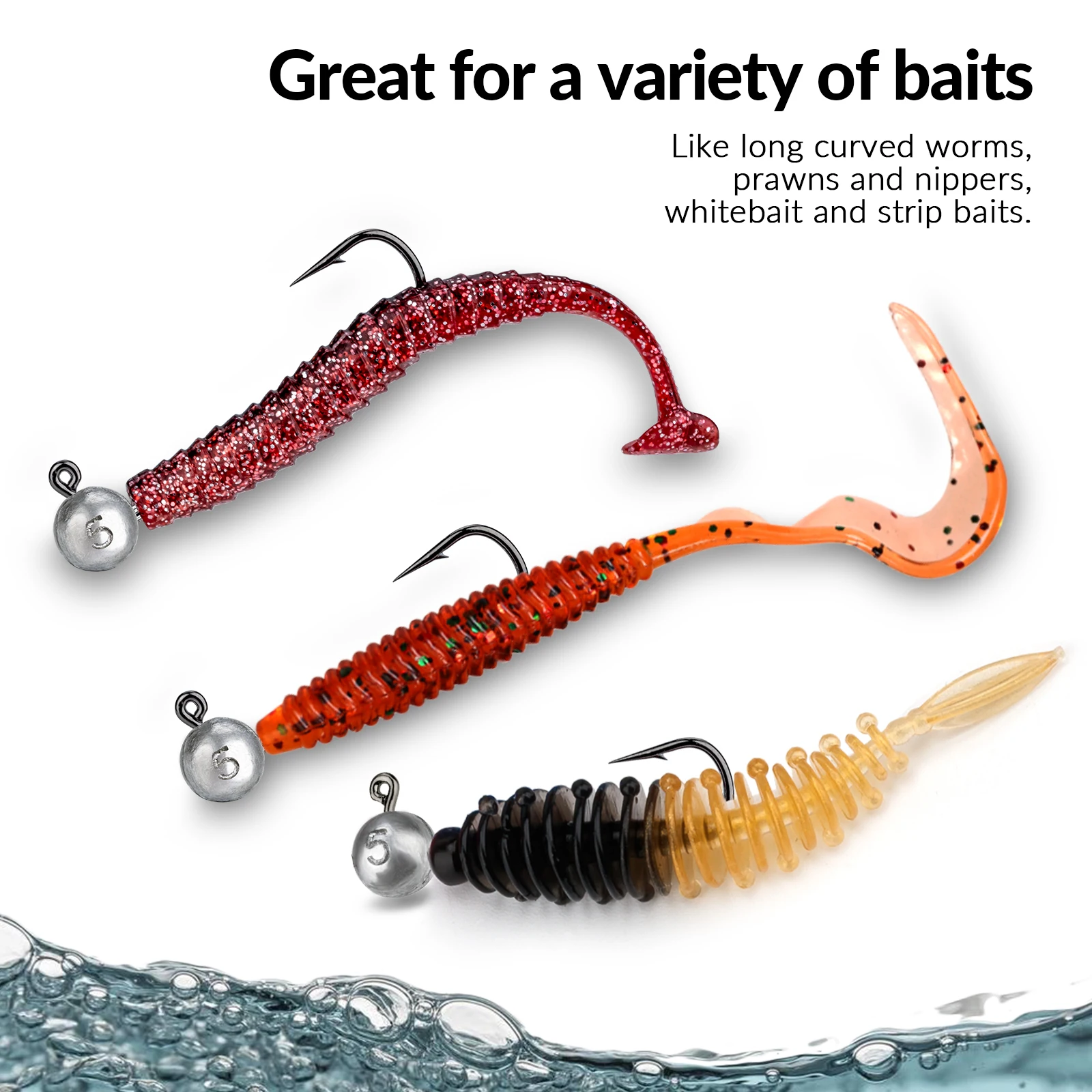 THKFISH Jig Head vástago largo – Cabezas de plomo redondas 5-14g - imagen 5