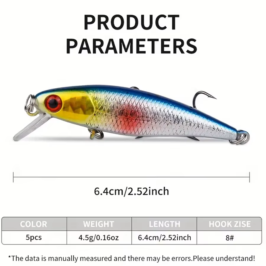 Jerkbait Minnow Duro para Lucio – Señuelos Wobbler Crankbait Set - imagen 4