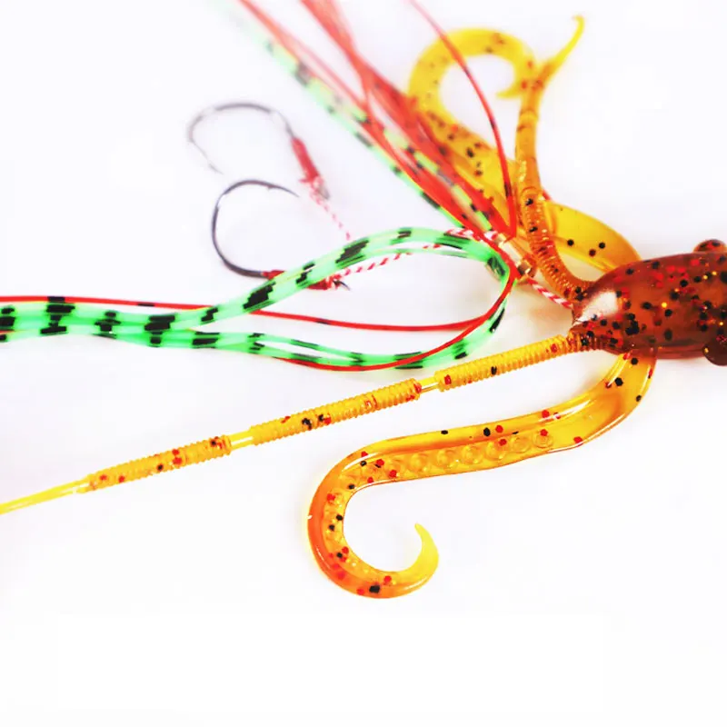 Señuelo pulpo de vinilo con faldas para trolling en mar - imagen 5