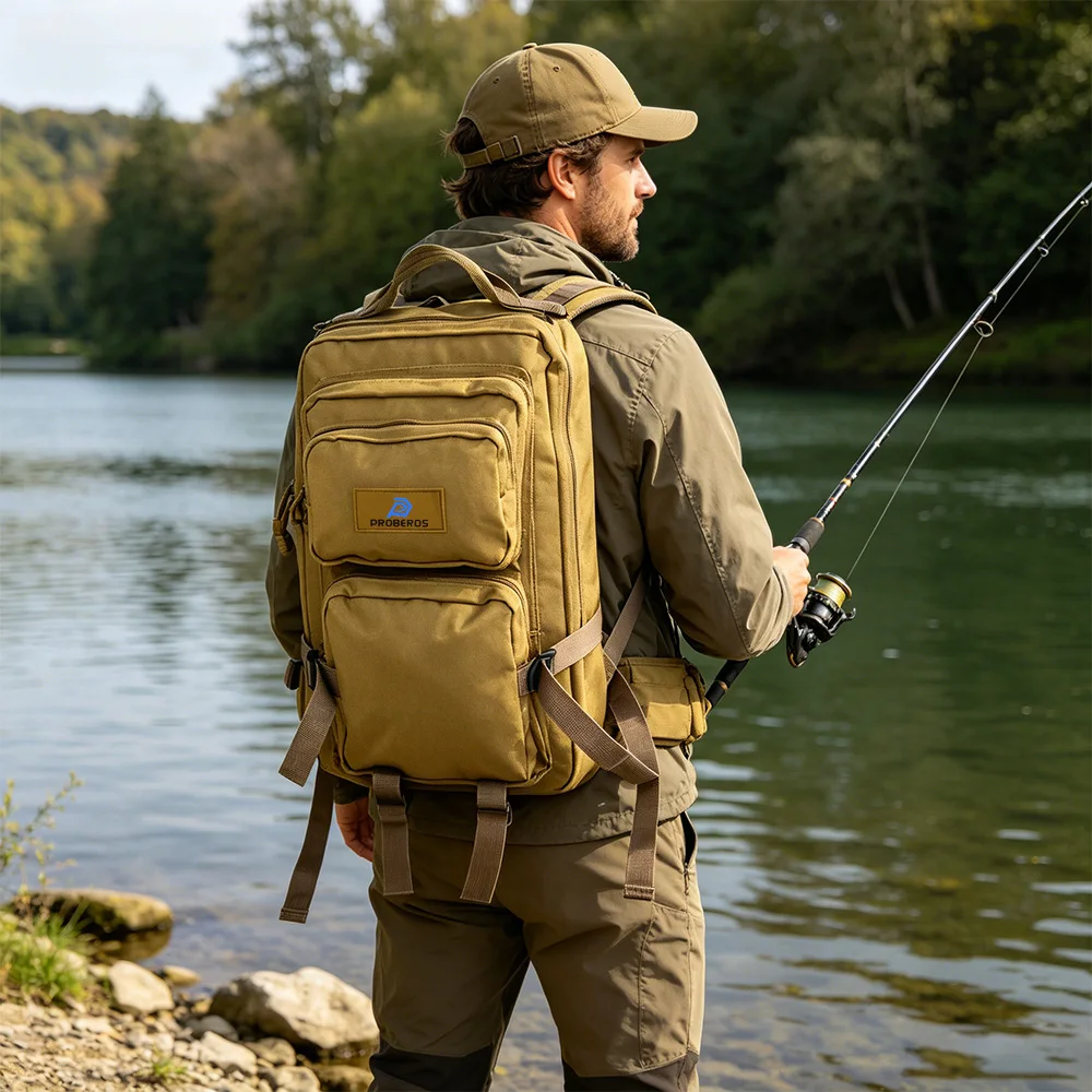 Proberos mochila de pesca ligera con gran bolsa para aparejos - imagen 3