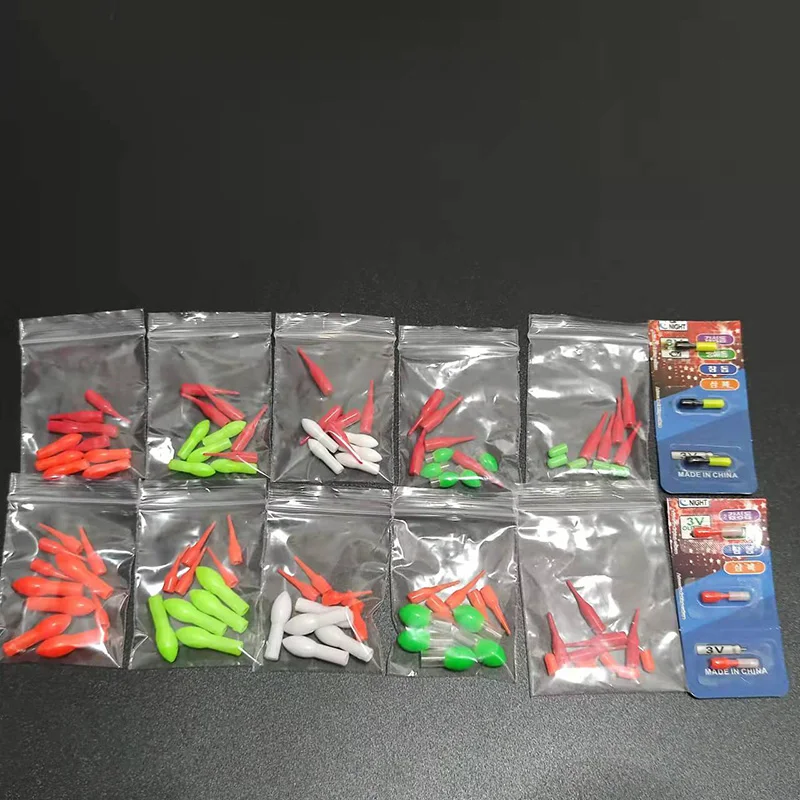 Vista del kit de palos de luz LED con colas de deriva