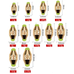 Plomos de cobre en caja - 11,2 g, 5,6 g y 3,5 g para aparejos