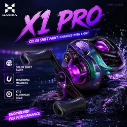 Carrete Baitcasting Hasida X1 Pro ultraligero de freno magnético