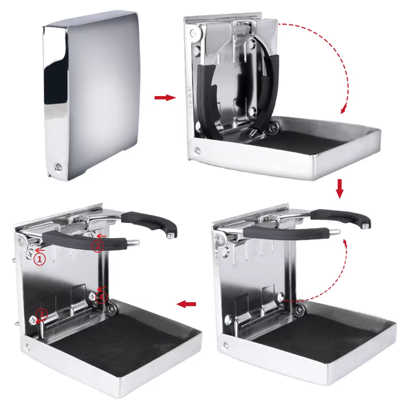 Portavasos plegable acero inoxidable para pesca en kayak - imagen 4