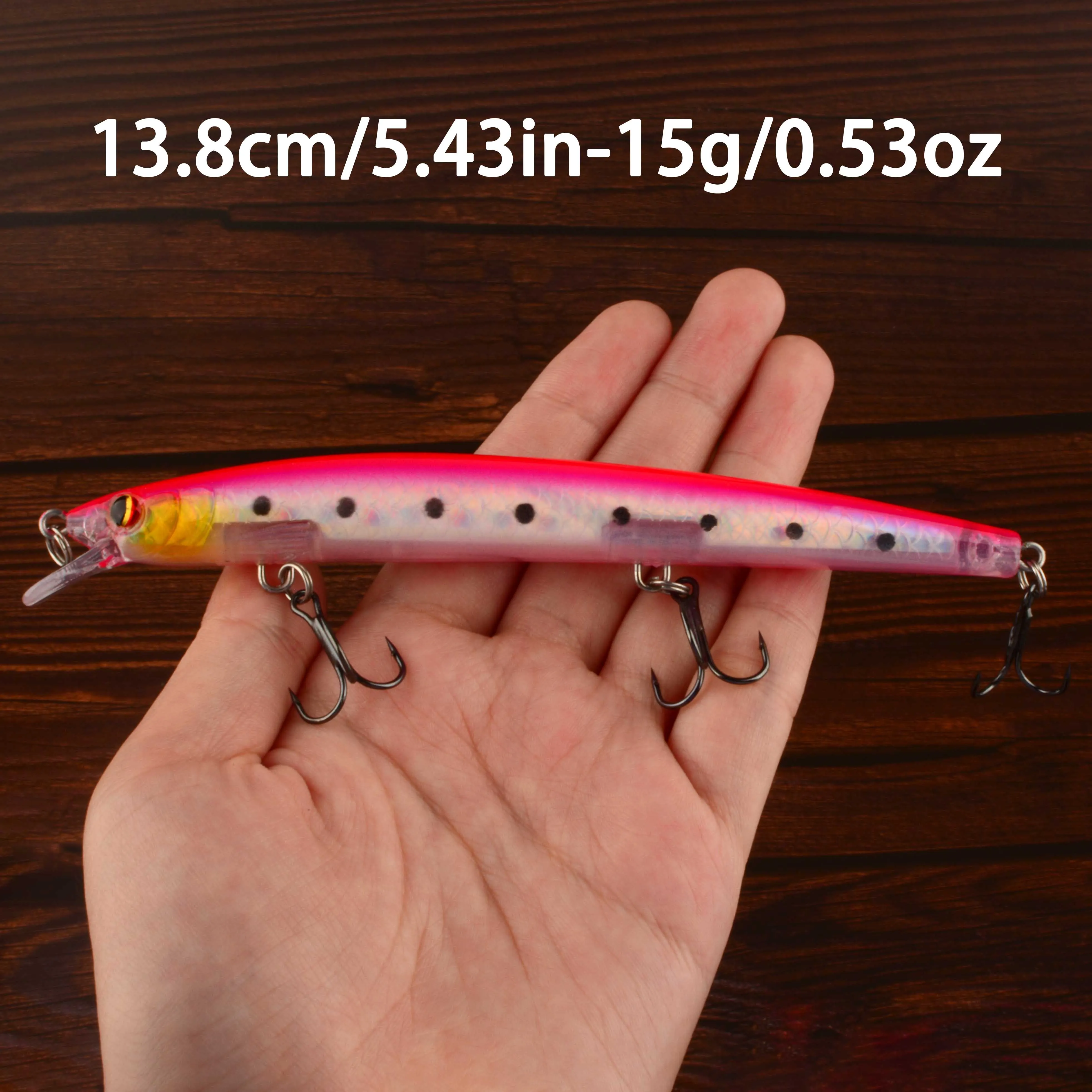 Señuelo Minnow duro artificial con anzuelos triples - imagen 5
