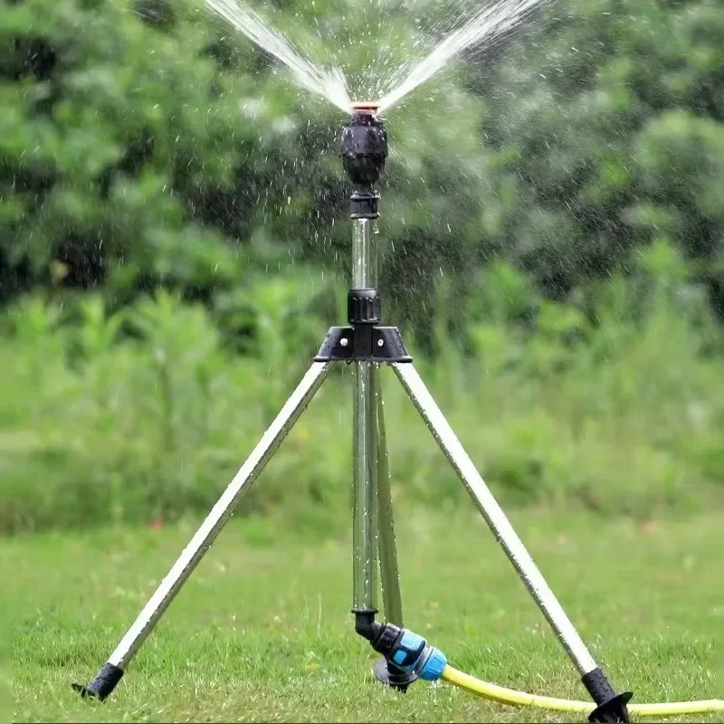 Aspersor 360º con trípode telescópico para riego de jardín