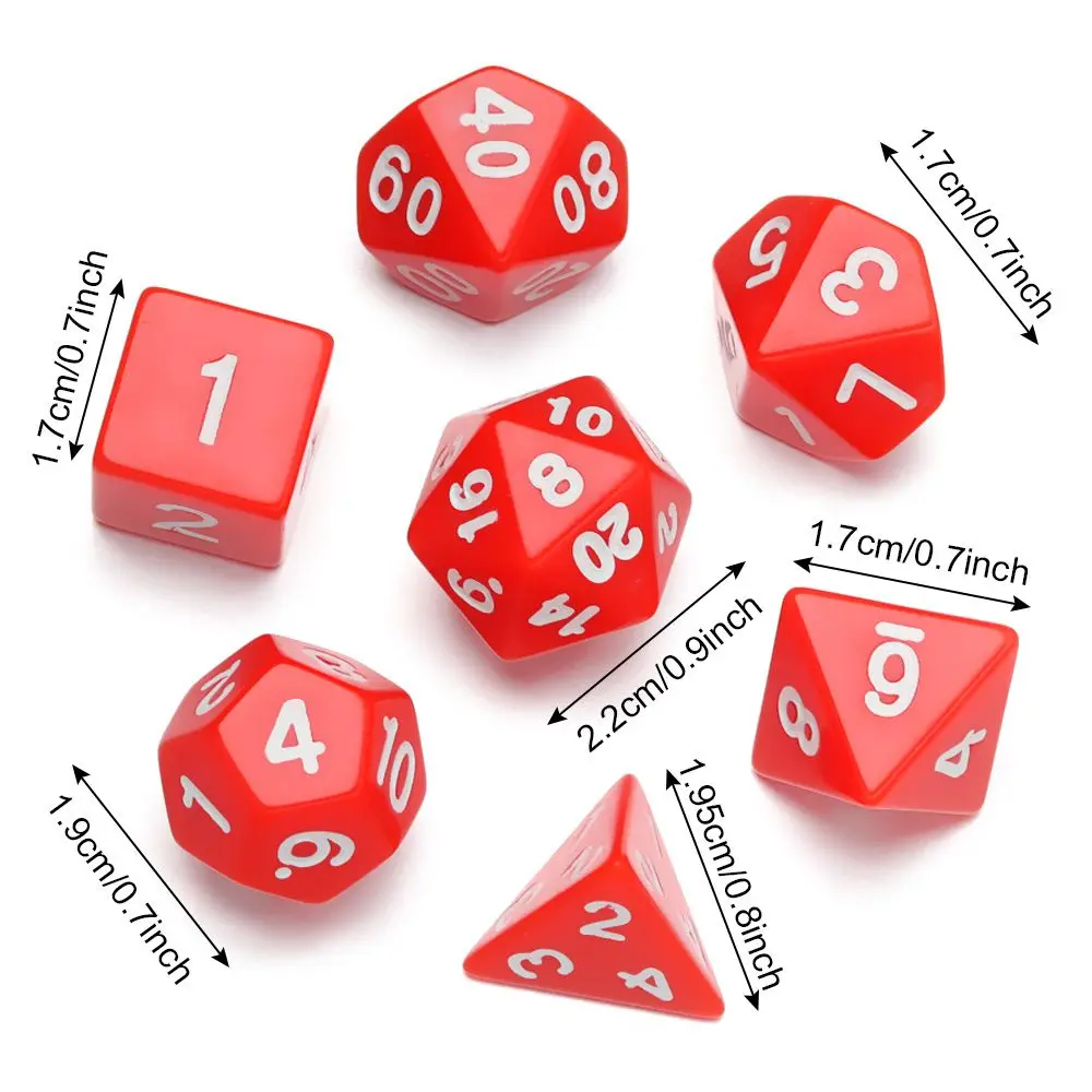 Set de dados poliédricos de 7 unidades para rol