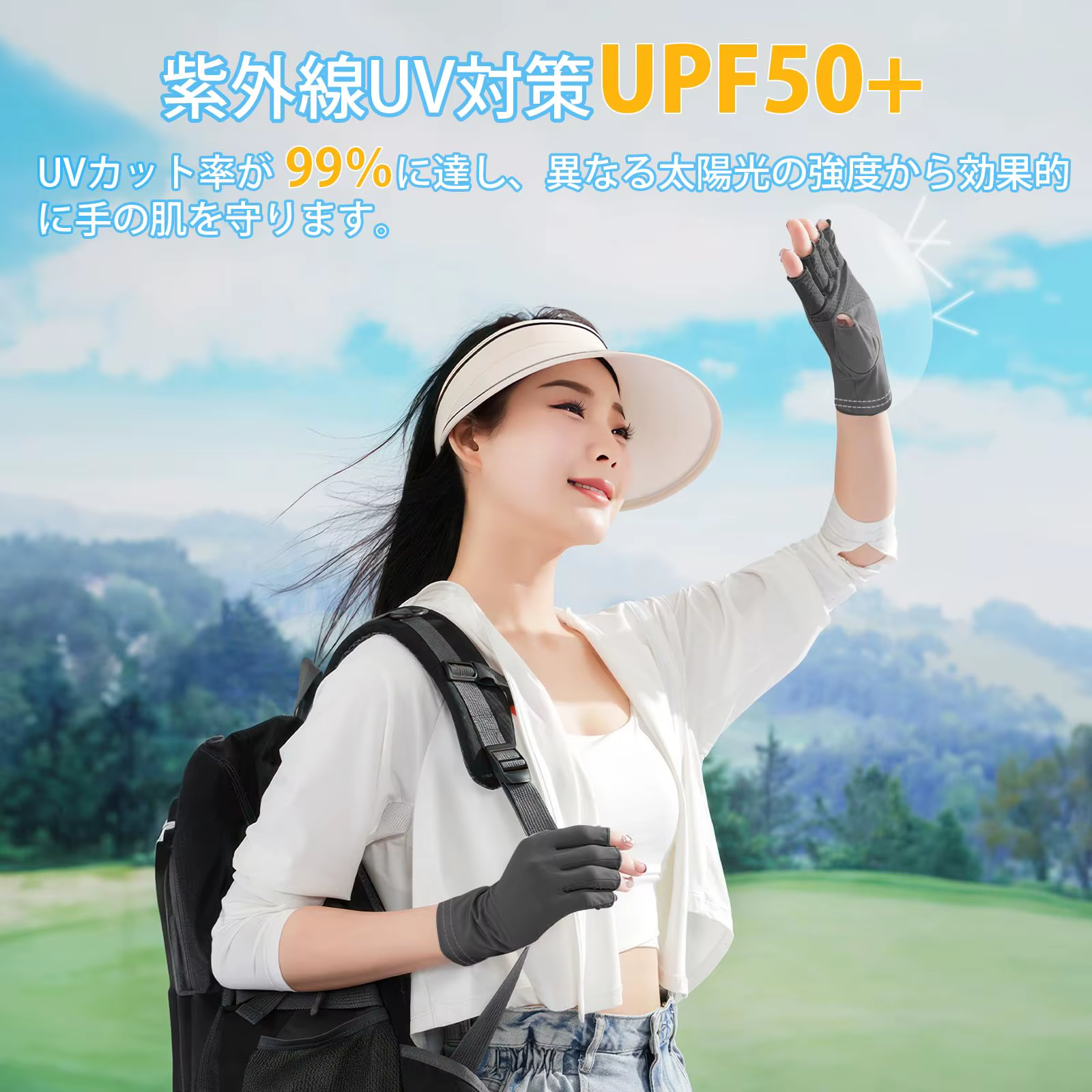 Guantes de pesca sin dedos UPF 50+ transpirables y antideslizantes - imagen 5