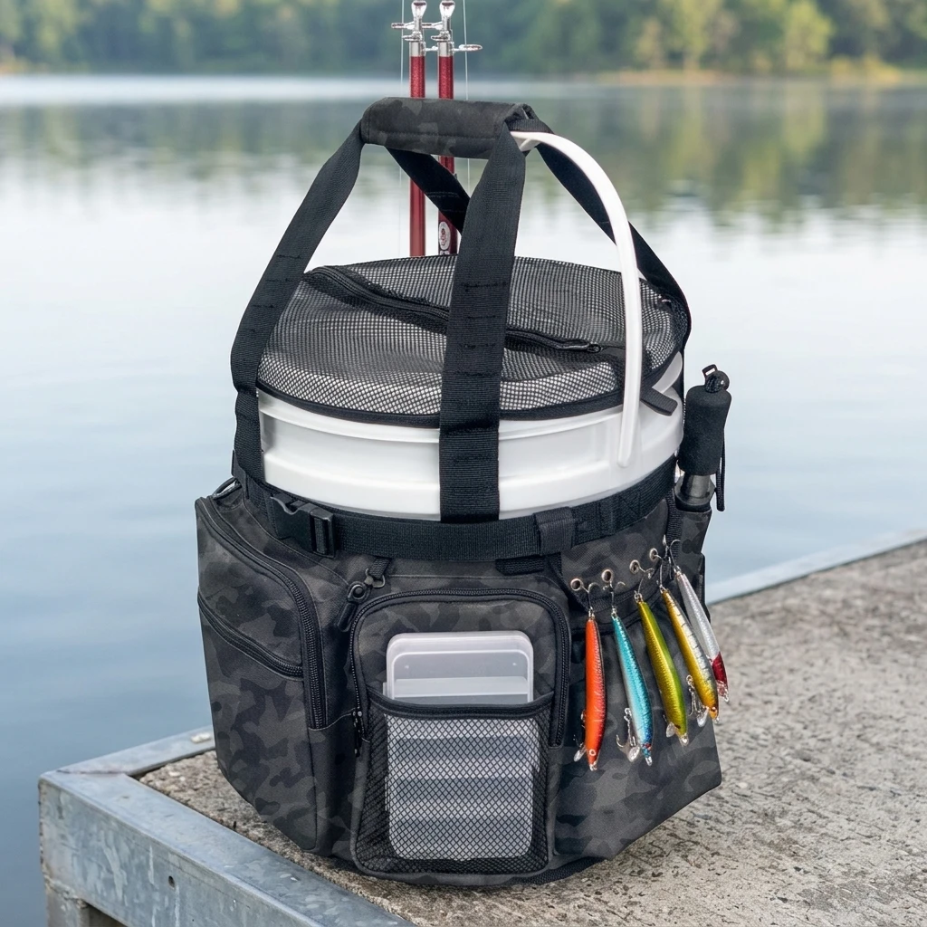 Bolsa para aparejos con soporte y estructura