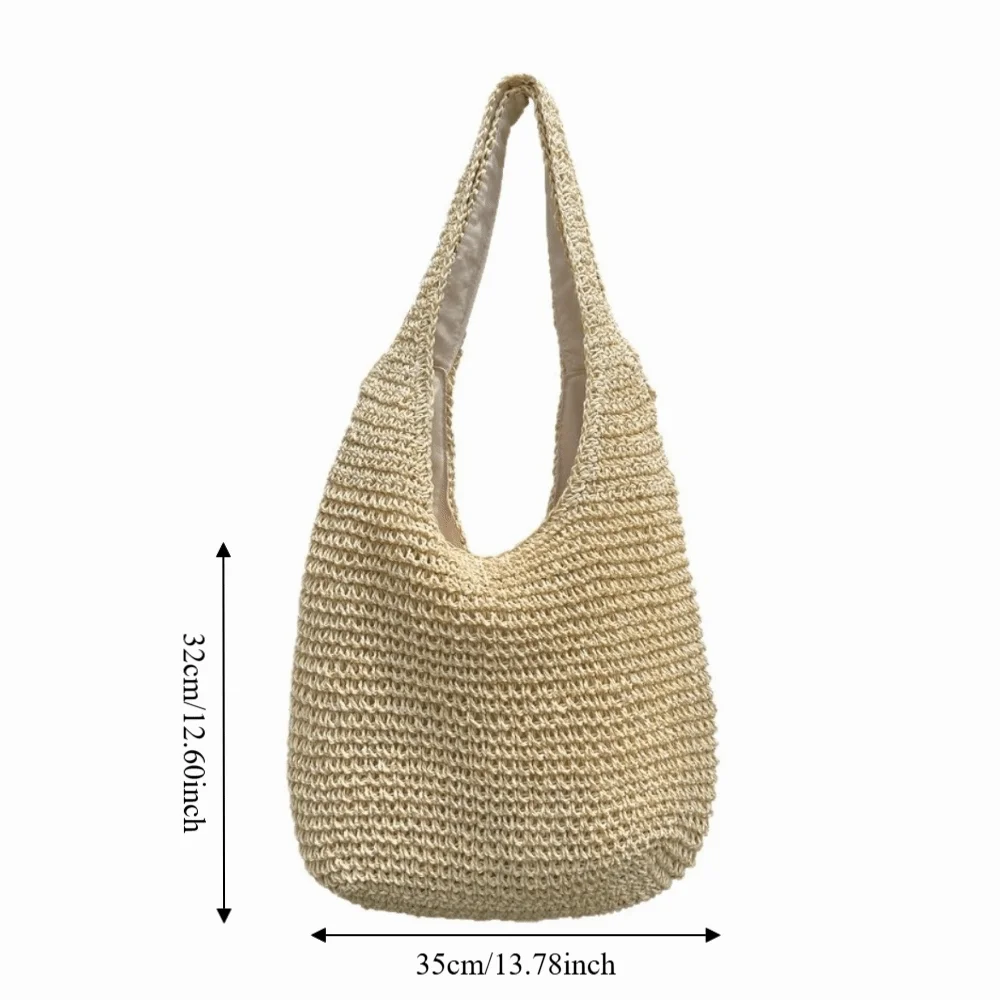 Bolso Paja Tote estilo francés boho hombro para verano - imagen 4