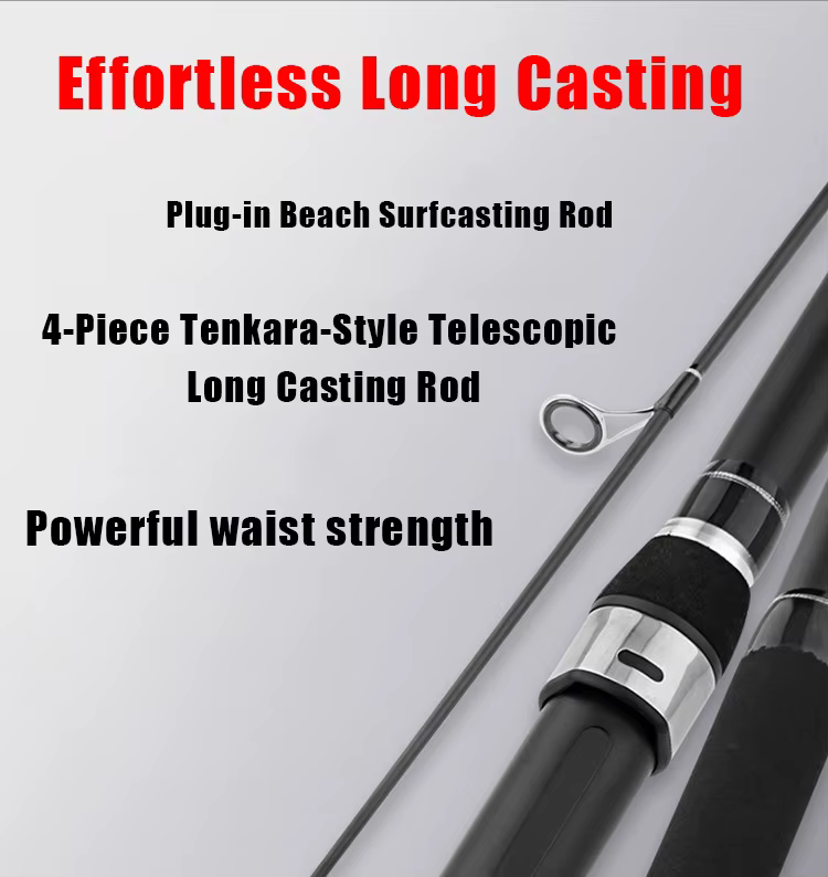 Caña Surfcasting 3.30-3.90m 30-200g Carbono 40T 4 Tramos - imagen 3