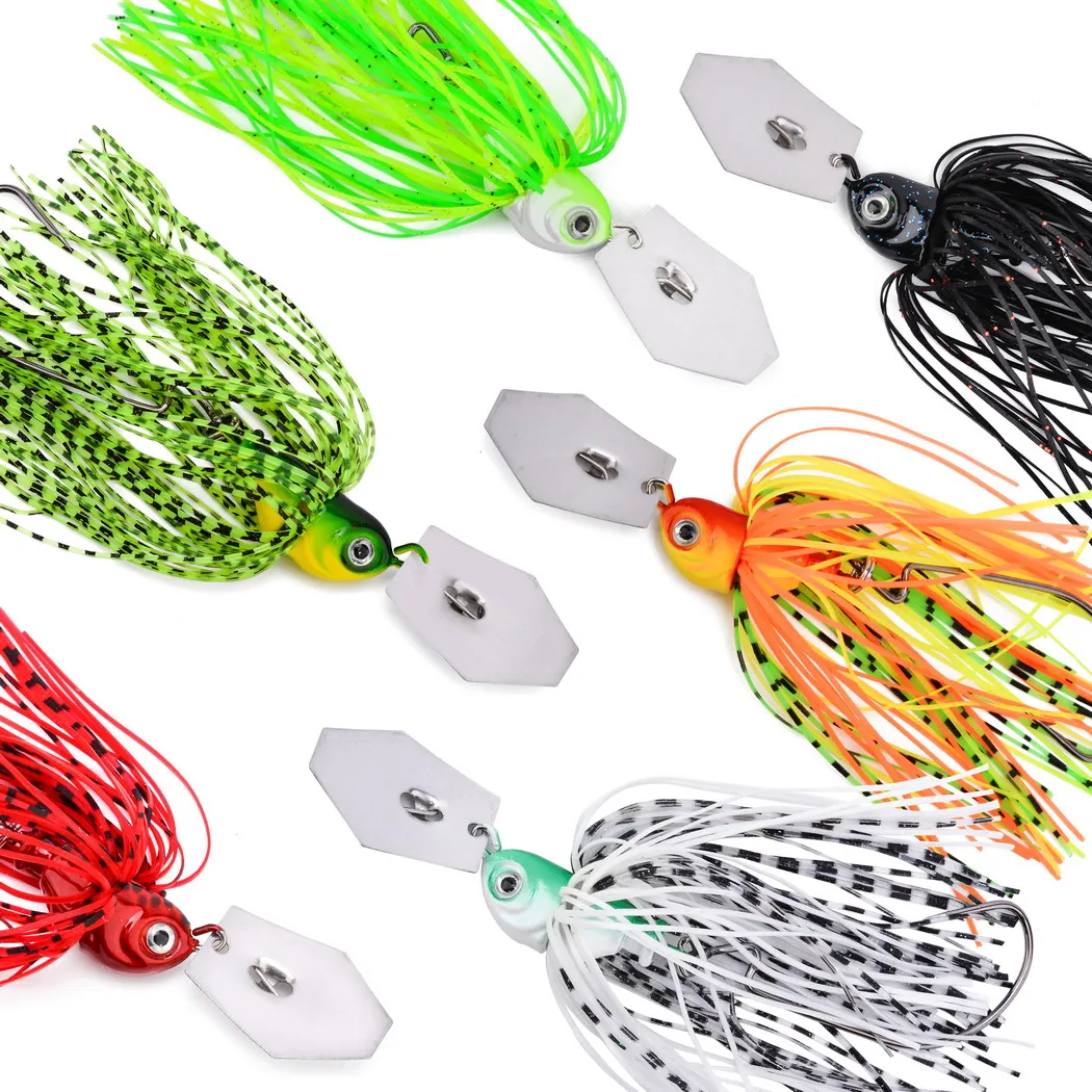 Spinnerbait Chatterbait anti-enredos cuchilla metálica y jig de goma - imagen 2