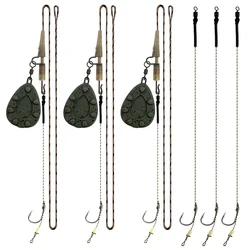 Aparejos pre-atados para carpa con leader leadcore y plomos