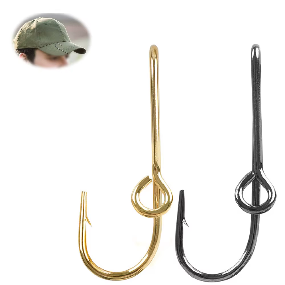 Anzuelo de pesca dorado personalizado - Clip y pin para sombrero - imagen 5