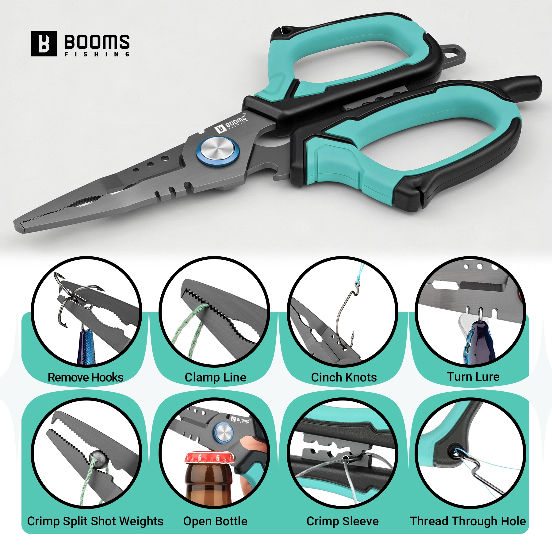 Booms Fishing Alicates de pesca inox 4CR13 para anillas y anzuelos - imagen 2