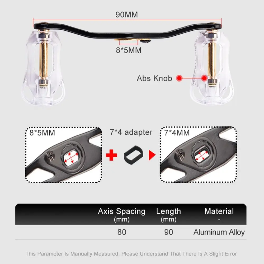 Manivela de aluminio para carrete baitcasting