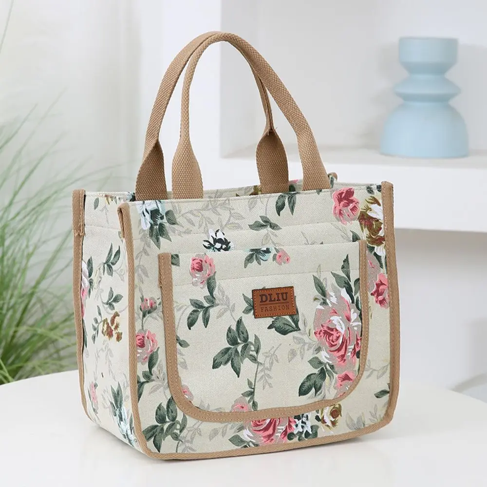 Bolsa térmica impermeable floral gran capacidad para mujer