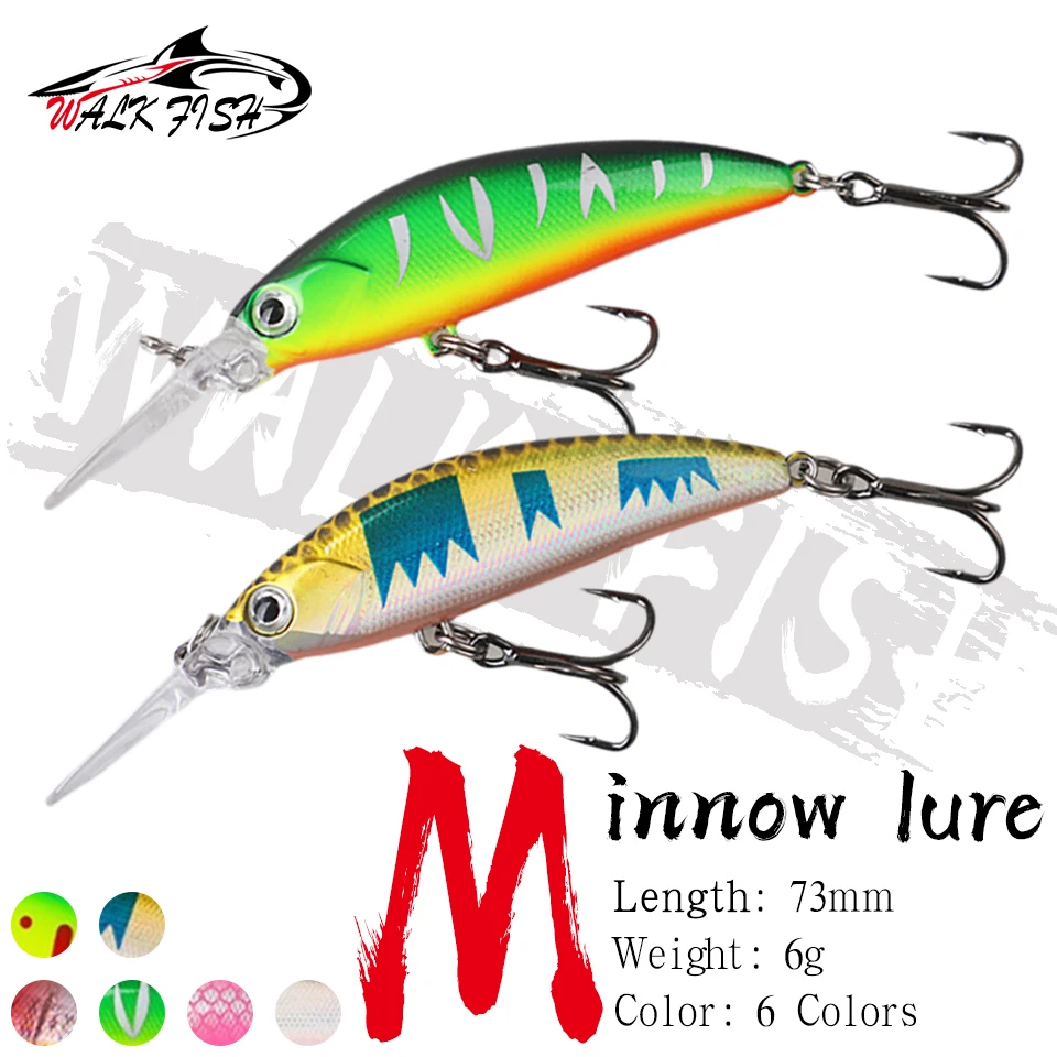 WALK FISH Señuelo Minnow hundimiento lances largos para lubina, lucio - imagen 5