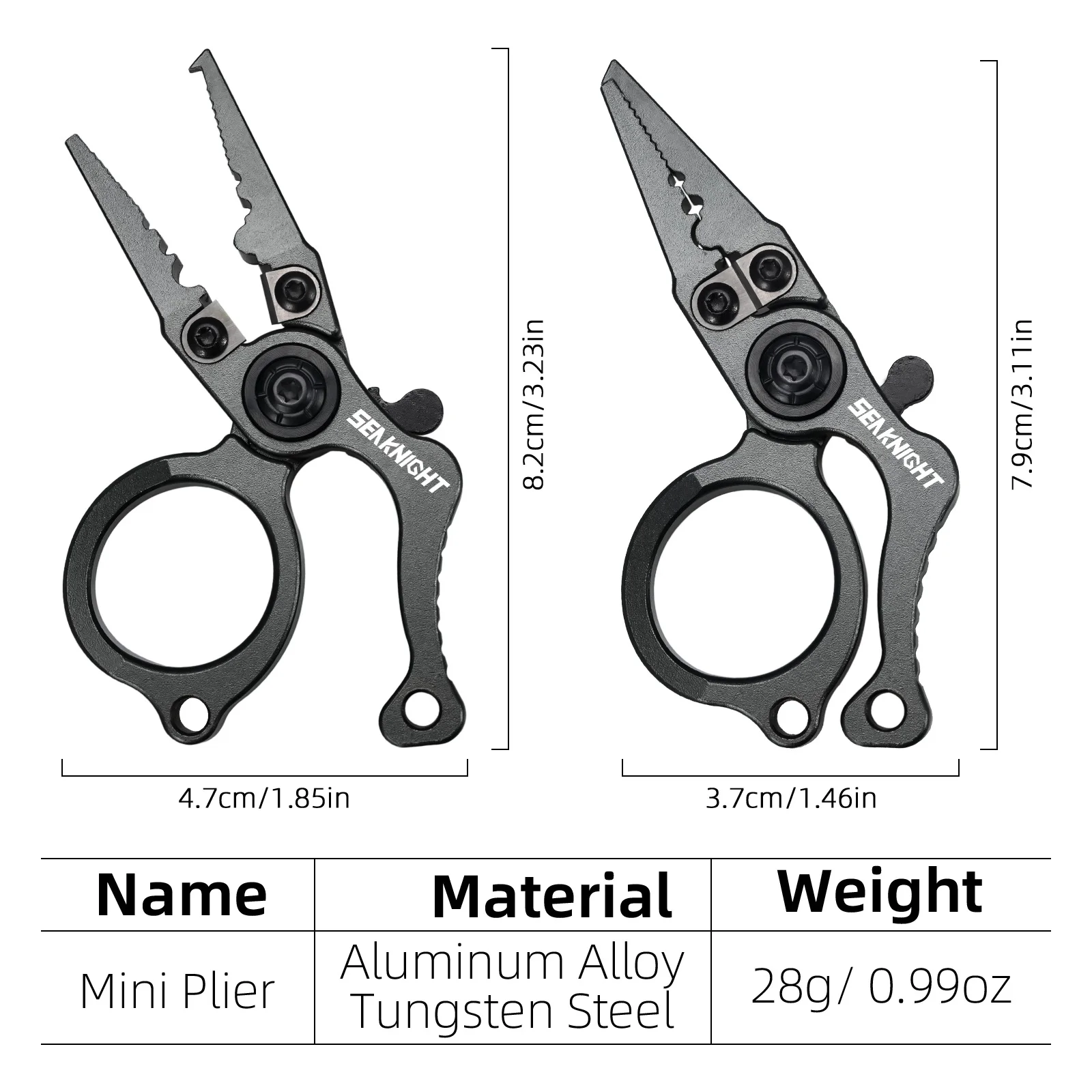 SeaKnight Mini Alicates de pesca – Cuerpo aluminio y corte tungsteno - imagen 3