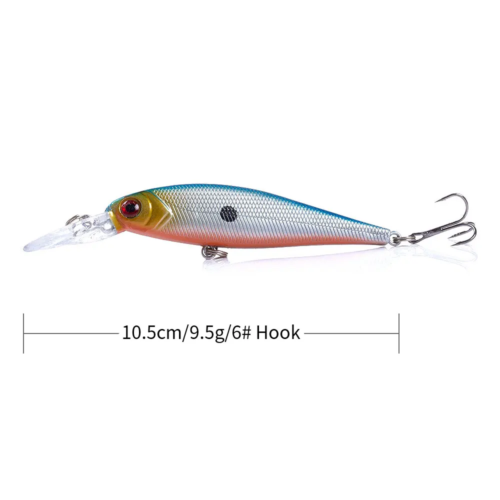 Wobbler Minnow Crankbait SwimBait duro para carpa y lubina - imagen 5
