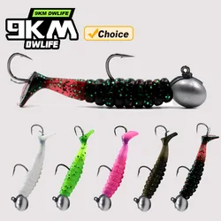 9KM Vinilos paddle tail con anzuelo doble para siluro