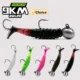 9KM Vinilos paddle tail con anzuelo doble para siluro
