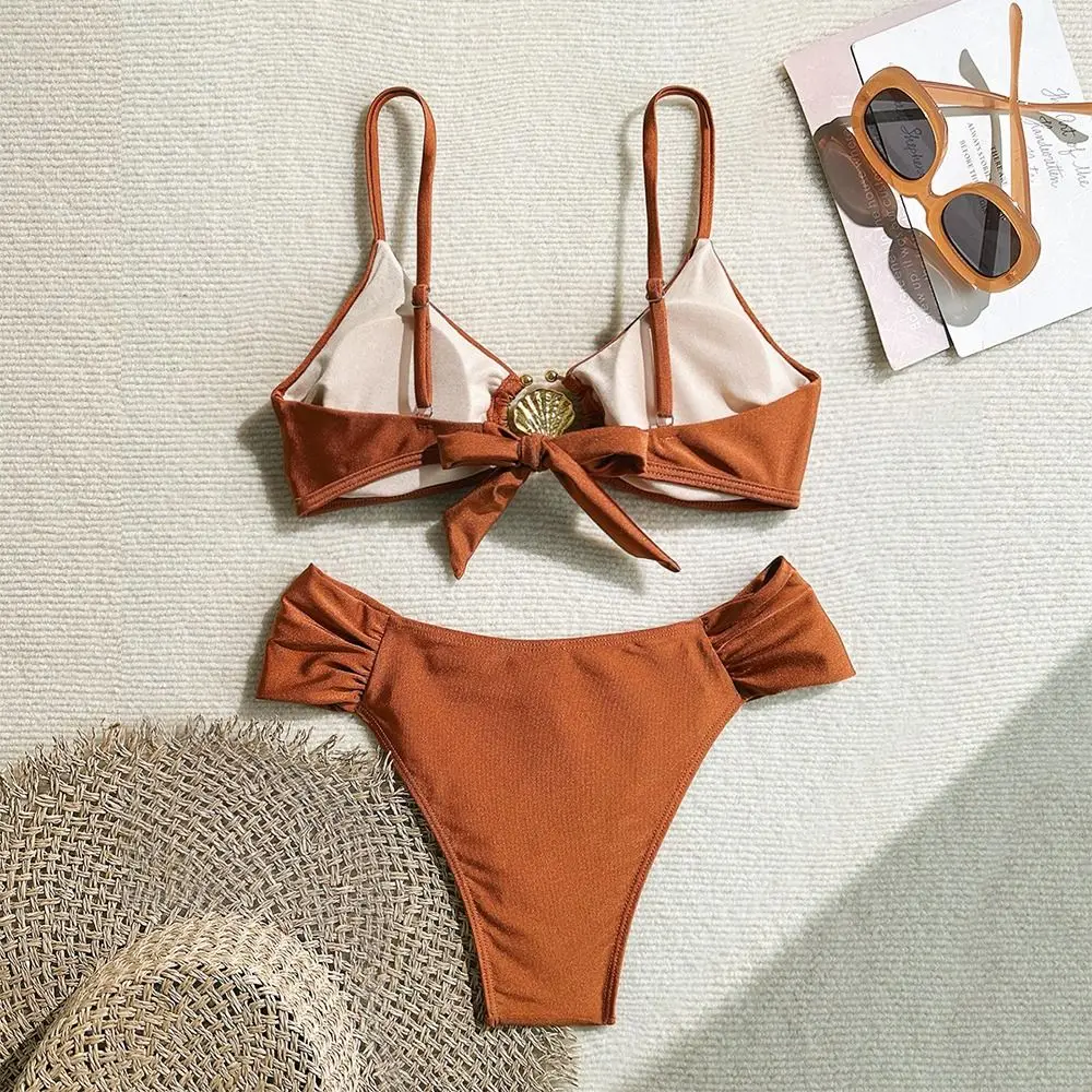 Bikini push up de cintura alta con efecto moldeador para playa - imagen 4